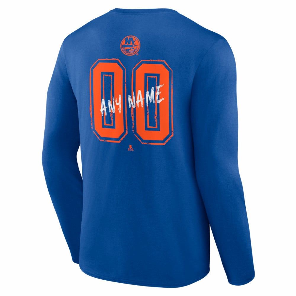 New York Islanders Hustle Personalized Name & Number Long Sleeve T-Shirt - Royal | NHL online