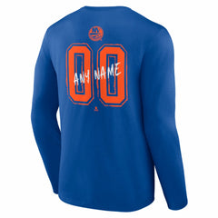 New York Islanders Hustle Personalized Name & Number Long Sleeve T-Shirt - Royal | NHL online