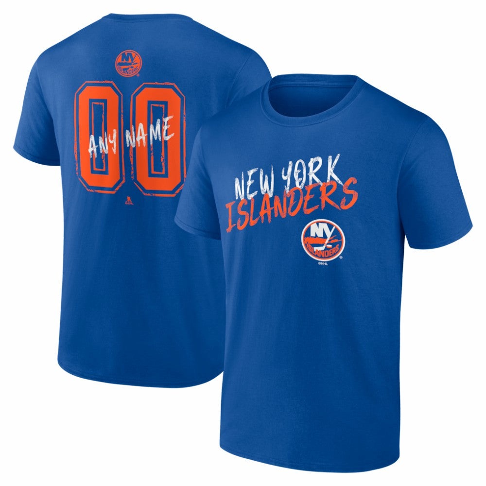 New York Islanders Hustle Personalized Name & Number T-Shirt - Royal | NHL Clearance