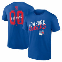 New York Rangers Big & Tall Hustle Personalized Name & Number T-Shirt - Blue | NHL near me