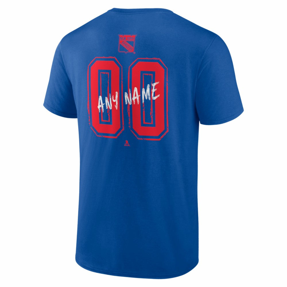 New York Rangers Big & Tall Hustle Personalized Name & Number T-Shirt - Blue | NHL near me