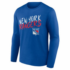 New York Rangers Hustle Personalized Name & Number Long Sleeve T-Shirt - Blue | NHL on sale
