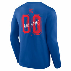 New York Rangers Hustle Personalized Name & Number Long Sleeve T-Shirt - Blue | NHL on sale
