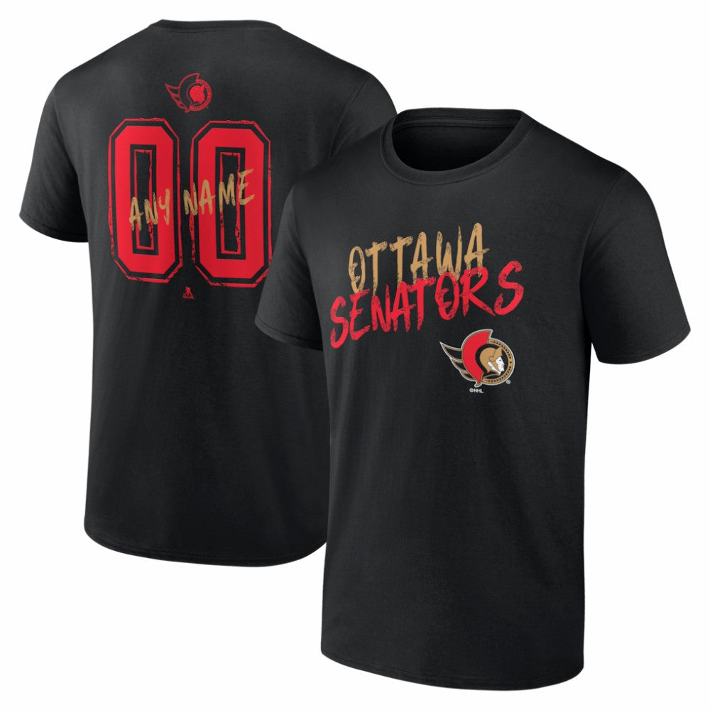 Ottawa Senators Big & Tall Hustle Personalized Name & Number T-Shirt - Black | NHL on sale
