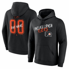 Philadelphia Flyers Hustle Personalized Name & Number Hoodie - Black | NHL Clearance