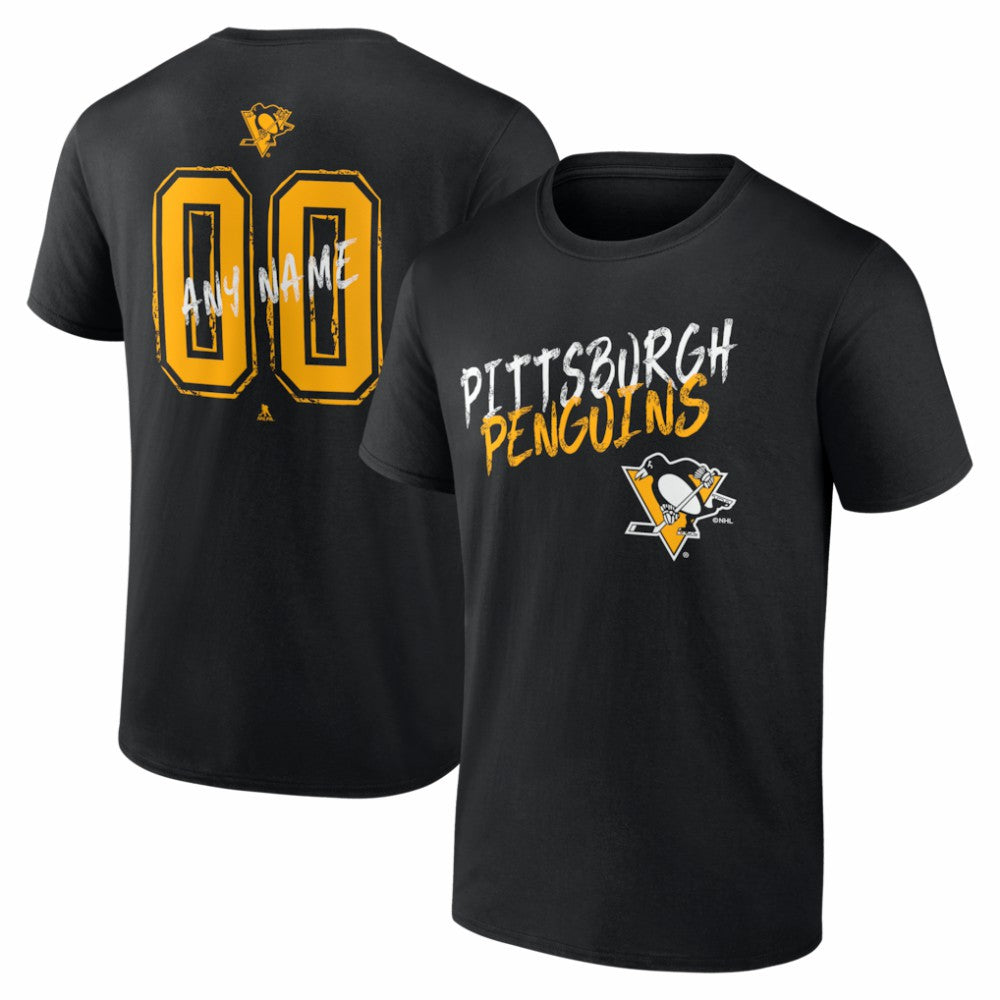 Pittsburgh Penguins Hustle Personalized Name & Number T-Shirt - Black | NHL near me