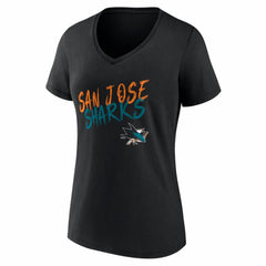 San Jose Sharks Women's Hustle Personalized Name & Number V-Neck T-Shirt - Black | NHL on sale