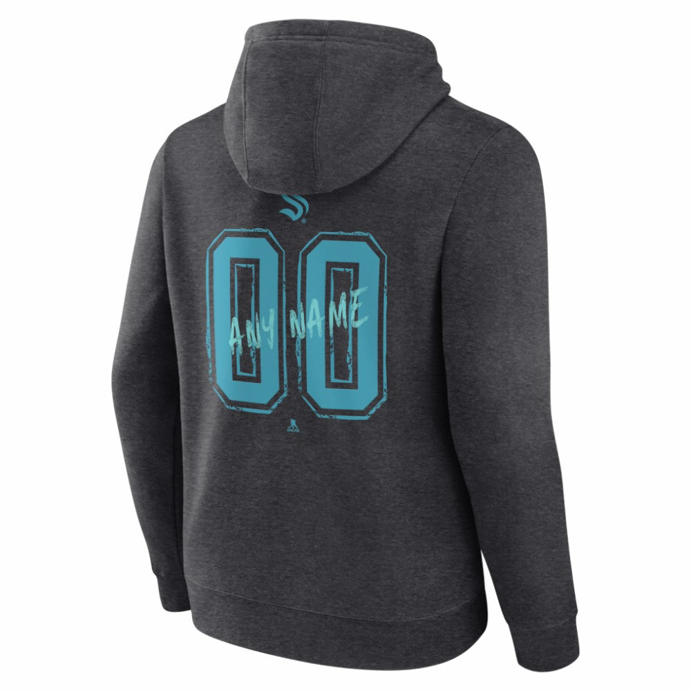 Seattle Kraken Hustle Personalized Name & Number Hoodie - Charcoal | NHL discount