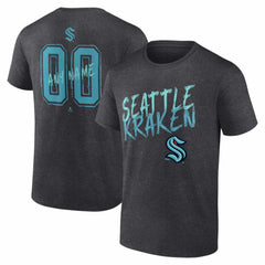 Seattle Kraken Hustle Personalized Name & Number T-Shirt - Charcoal | NHL online