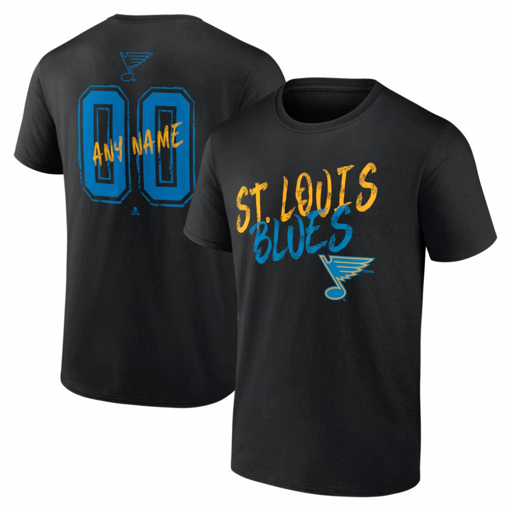 St. Louis Blues Big & Tall Hustle Personalized Name & Number T-Shirt - Black | NHL sale