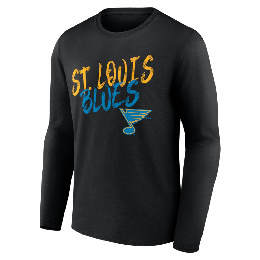 St. Louis Blues Hustle Personalized Name & Number Long Sleeve T-Shirt - Black | NHL discount