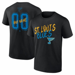 St. Louis Blues Hustle Personalized Name & Number T-Shirt - Black | NHL near me