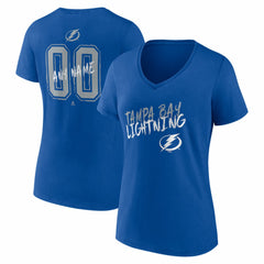 Tampa Bay Lightning Women's Hustle Personalized Name & Number V-Neck T-Shirt - Blue | NHL sale