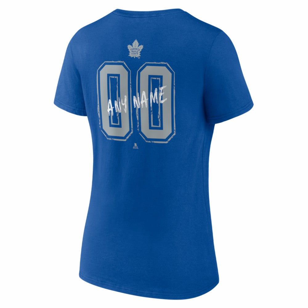 Toronto Maple Leafs Women's Hustle Personalized Name & Number V-Neck T-Shirt - Blue | NHL on sale