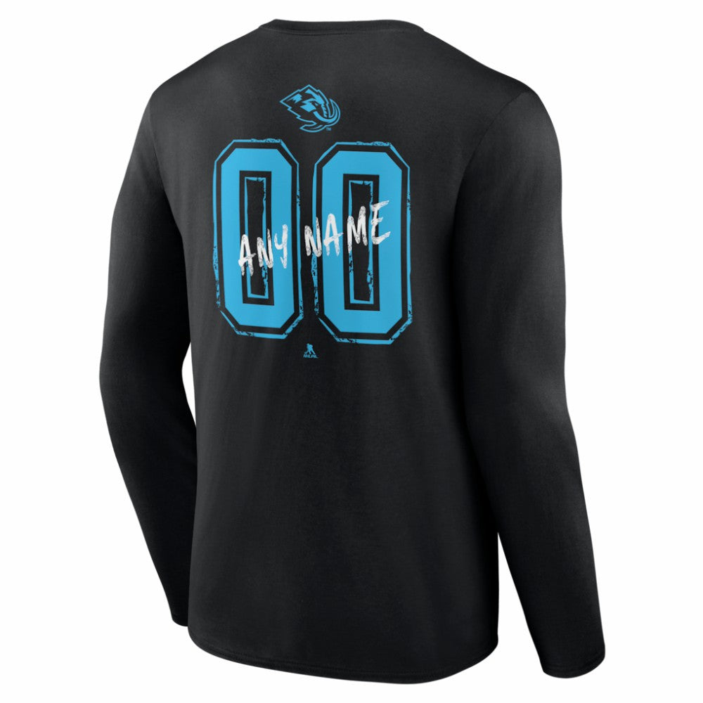 Utah Mammoth Hustle Personalized Name & Number Long Sleeve T-Shirt - Black | NHL on sale