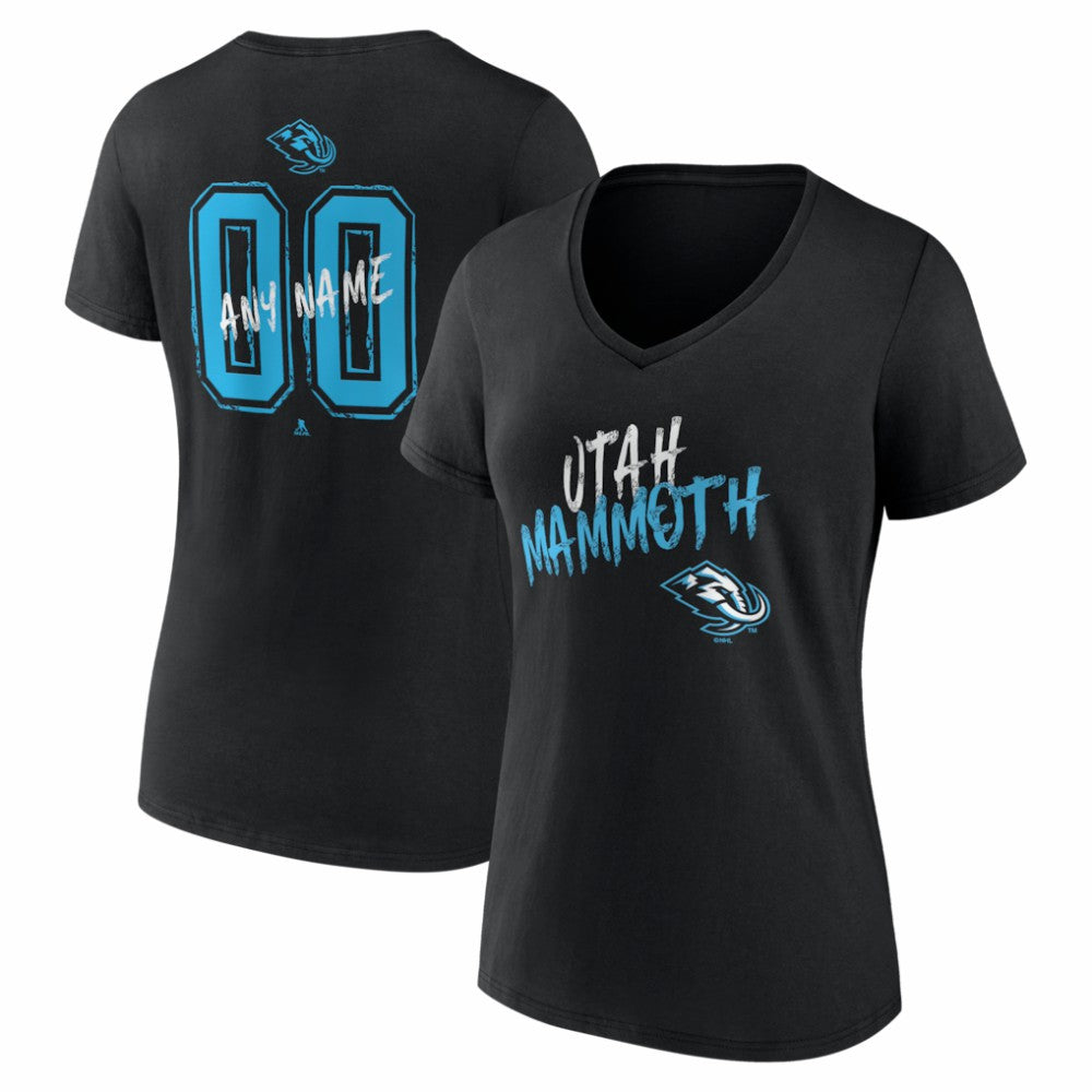 Utah Mammoth Women's Hustle Personalized Name & Number V-Neck T-Shirt - Black | NHL near me
