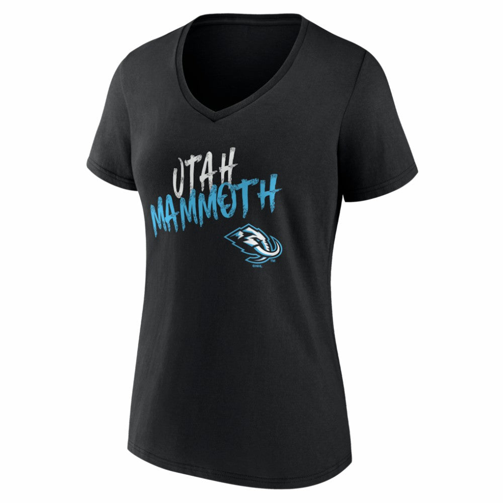 Utah Mammoth Women's Hustle Personalized Name & Number V-Neck T-Shirt - Black | NHL near me