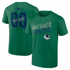Vancouver Canucks Hustle Personalized Name & Number T-Shirt - Green | NHL discount