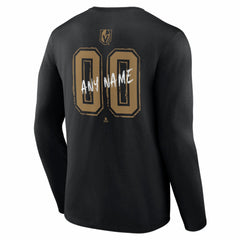 Vegas Golden Knights Hustle Personalized Name & Number Long Sleeve T-Shirt - Black | NHL discount