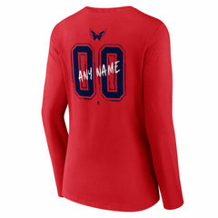 Washington Capitals Women's Hustle Personalized Name & Number Long Sleeve V-Neck T-Shirt - Red | NHL near me