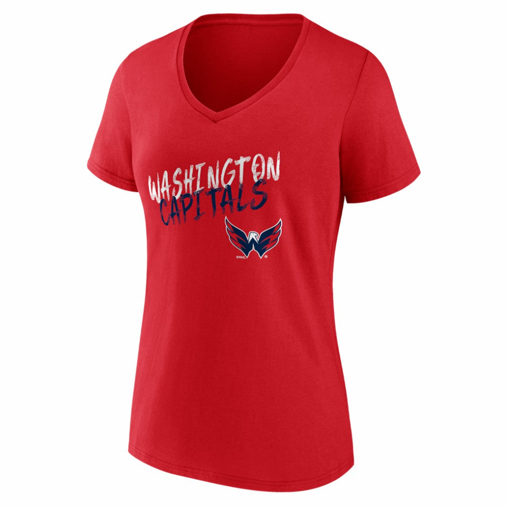Washington Capitals Women's Hustle Personalized Name & Number V-Neck T-Shirt - Red | NHL near me
