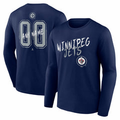 Winnipeg Jets Hustle Personalized Name & Number Long Sleeve T-Shirt - Navy | NHL online