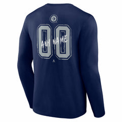 Winnipeg Jets Hustle Personalized Name & Number Long Sleeve T-Shirt - Navy | NHL online
