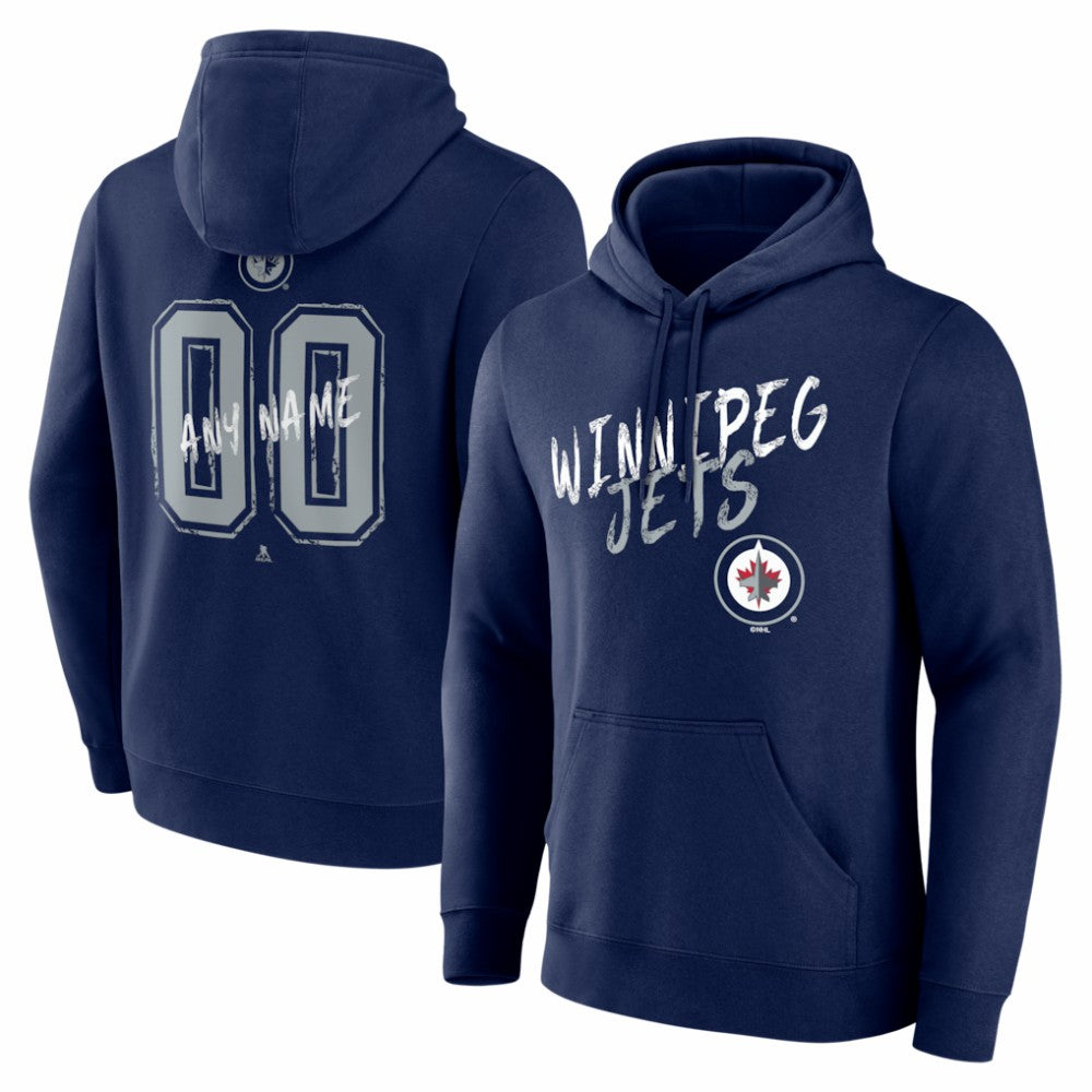 Winnipeg Jets Hustle Personalized Name & Number Hoodie - Navy | NHL on sale