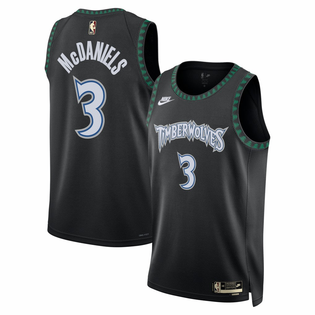 Nike Jaden McDaniels Minnesota Timberwolves Unisex Swingman Jersey Classic Edition Black