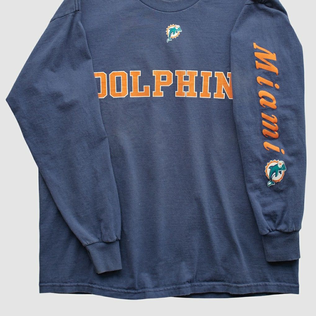 Miami Dolphins NFL 2000s Long Sleeve T-shirt - Navy Vintage - Fanatics