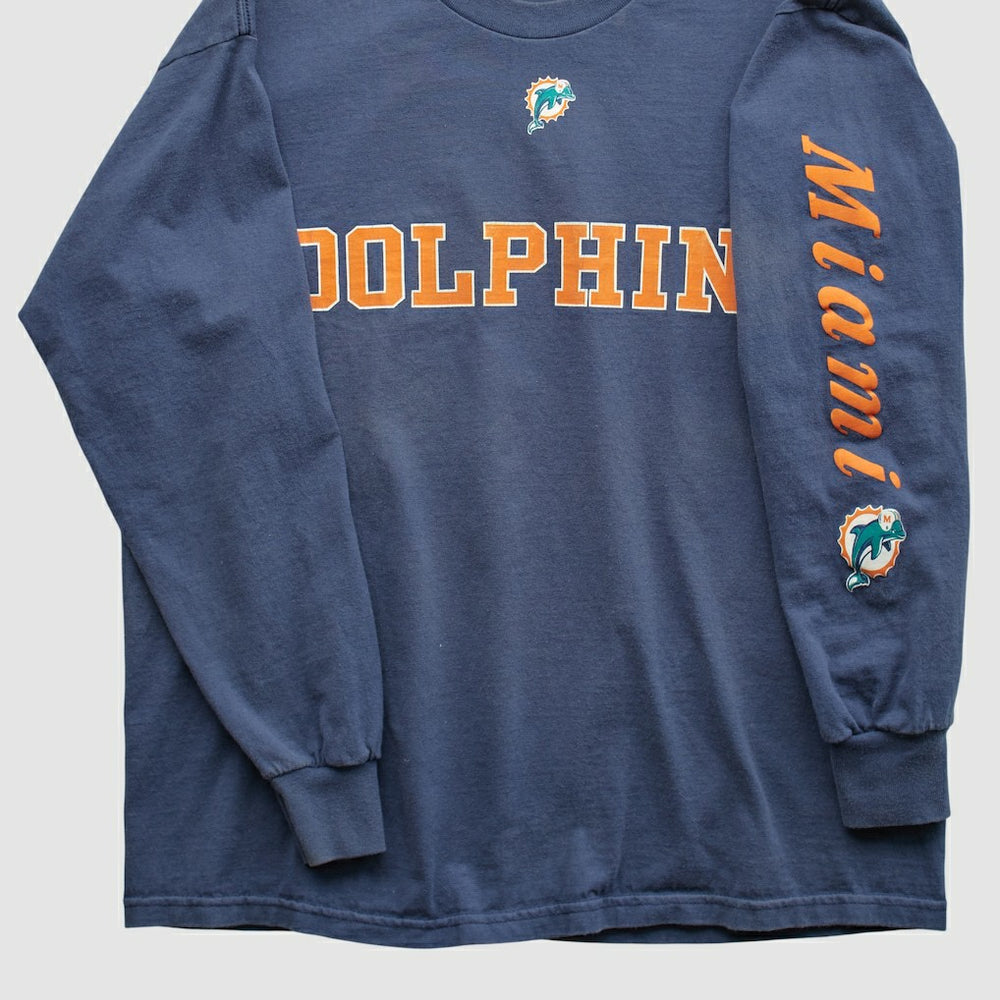Miami Dolphins NFL 2000s Long Sleeve T-shirt - Navy Vintage - Fanatics
