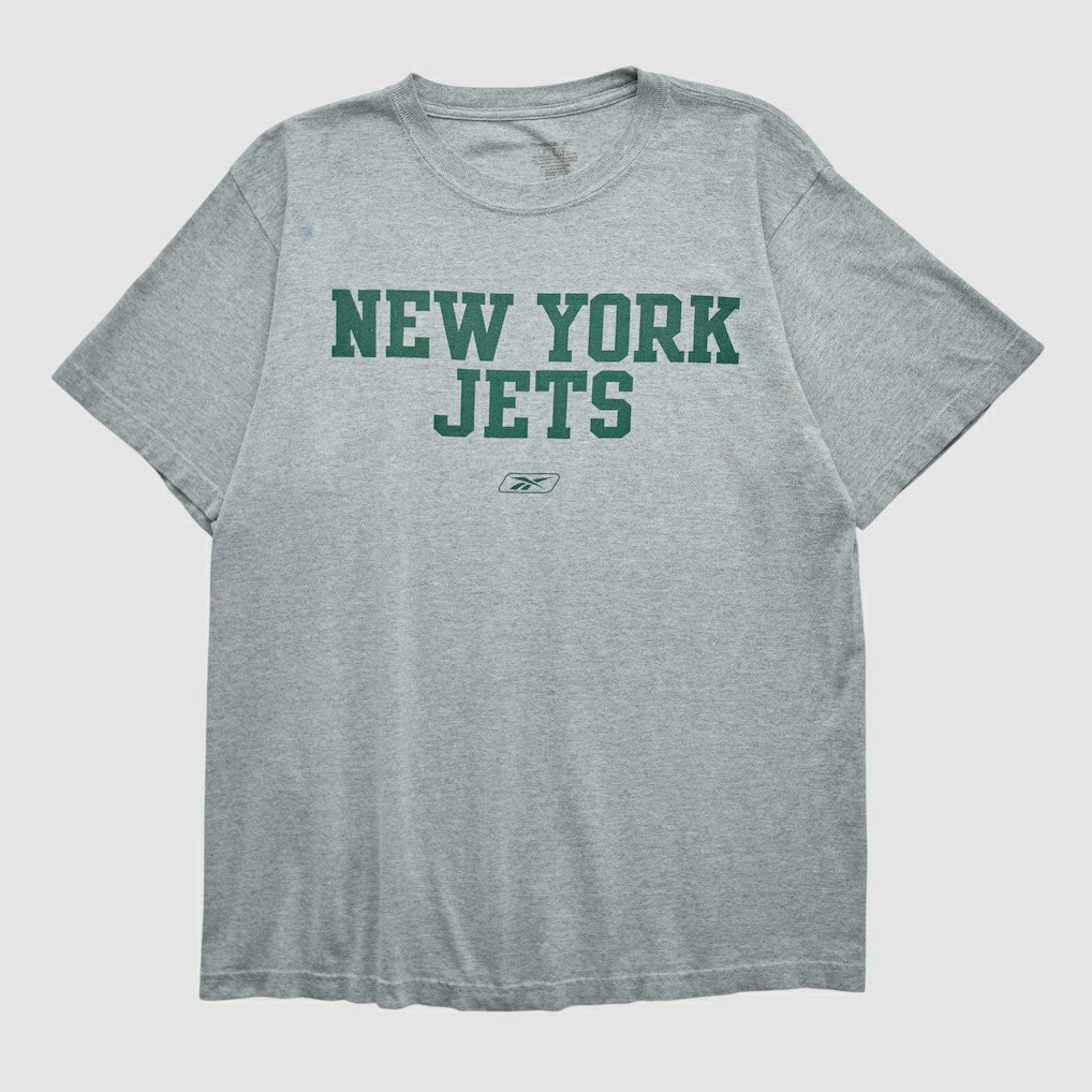 New York Jets Reebok 2000s T-shirt - Heather Gray Vintage - Fanatics