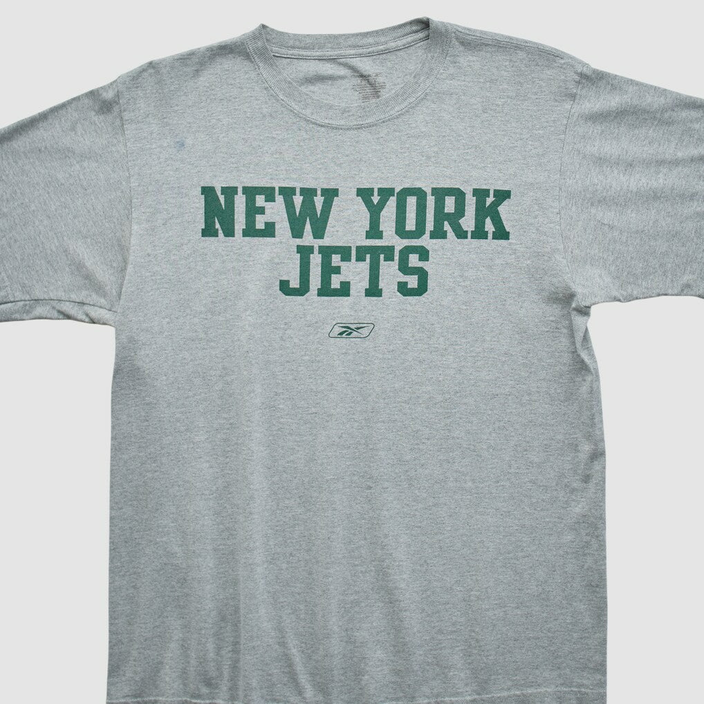 New York Jets Reebok 2000s T-shirt - Heather Gray Vintage - Fanatics