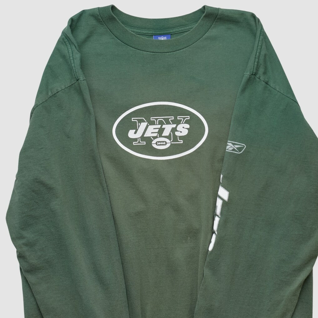 New York Jets Reebok 2000s Long Sleeve T-shirt - Green Vintage - Fanatics