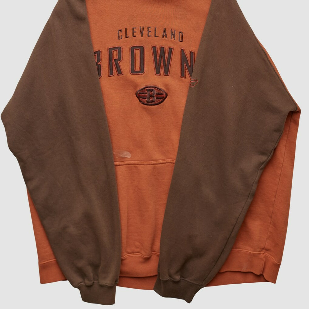 Cleveland Browns Reebok 2000s Hooded Pullover Sweatshirt - Clay Vintage - Fanatics