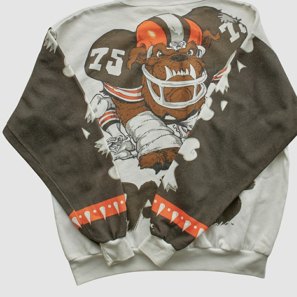 Cleveland Browns Chalk Line 90s Pullover Sweatshirt - White Vintage - Fanatics