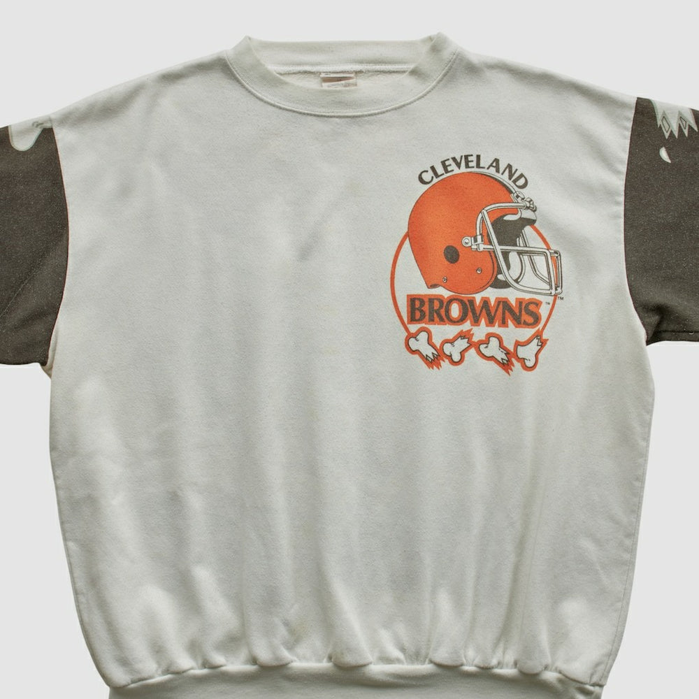 Cleveland Browns Chalk Line 90s Pullover Sweatshirt - White Vintage - Fanatics