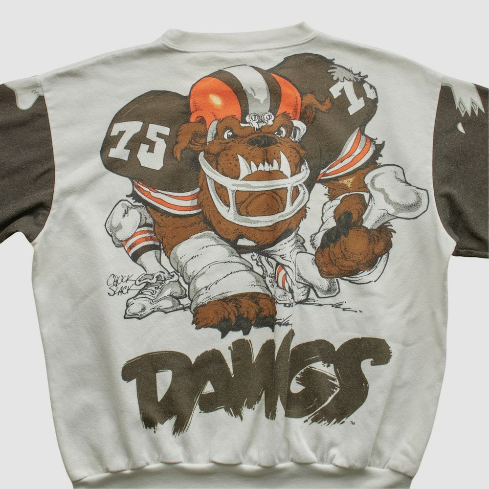 Cleveland Browns Chalk Line 90s Pullover Sweatshirt - White Vintage - Fanatics
