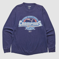 New England Patriots Reebok 2005 Long Sleeve T-shirt - Navy Vintage - Fanatics