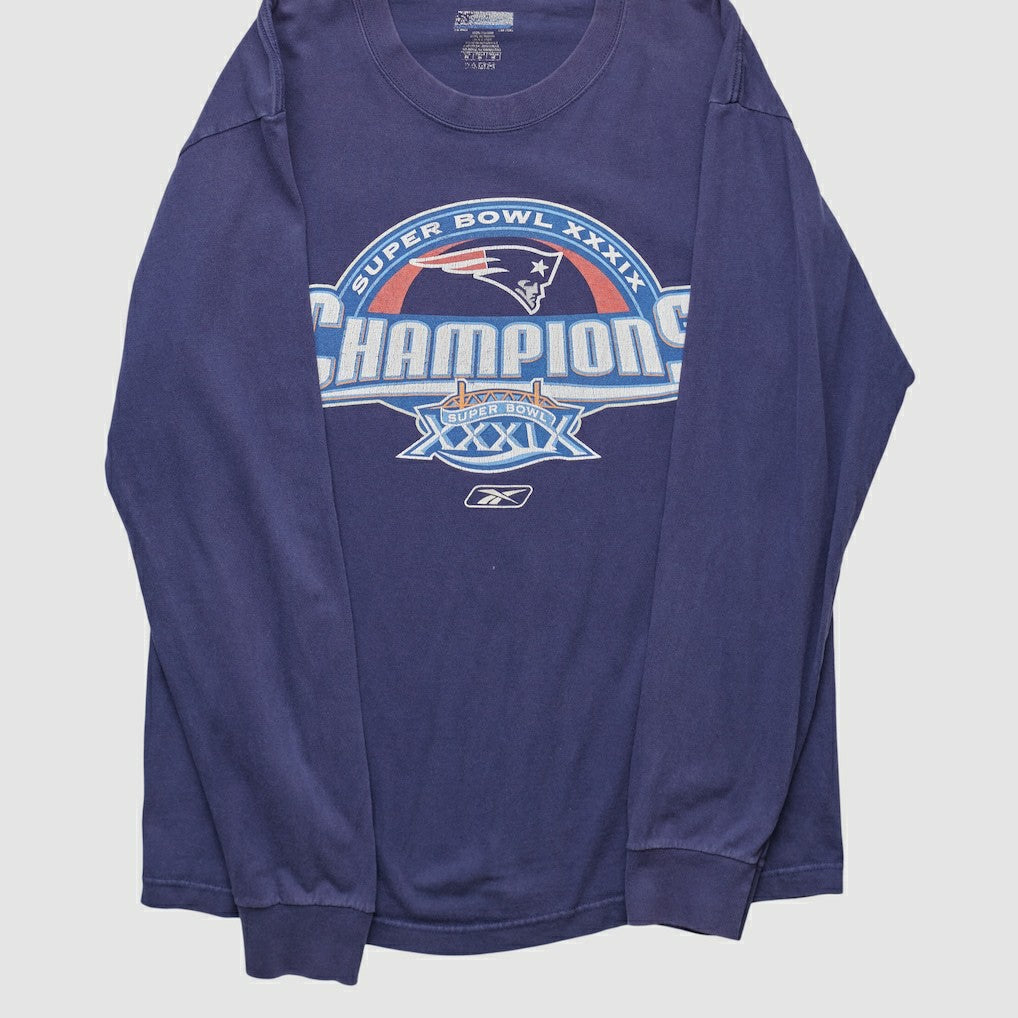 New England Patriots Reebok 2005 Long Sleeve T-shirt - Navy Vintage - Fanatics