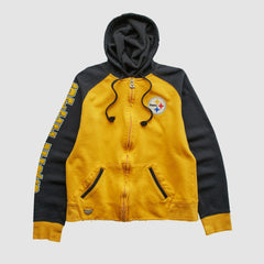 Pittsburgh Steelers Reebok 2000s Hooded Full Zip Sweatshirt - Yellow Vintage - Fanatics