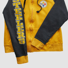 Pittsburgh Steelers Reebok 2000s Hooded Full Zip Sweatshirt - Yellow Vintage - Fanatics