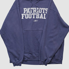 New England Patriots Reebok 2000s Hooded Pullover Sweatshirt - Navy Vintage - Fanatics