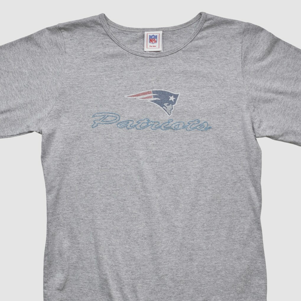 New England Patriots NFL 2000s Long Sleeve T-shirt - Heather Gray Vintage - Fanatics