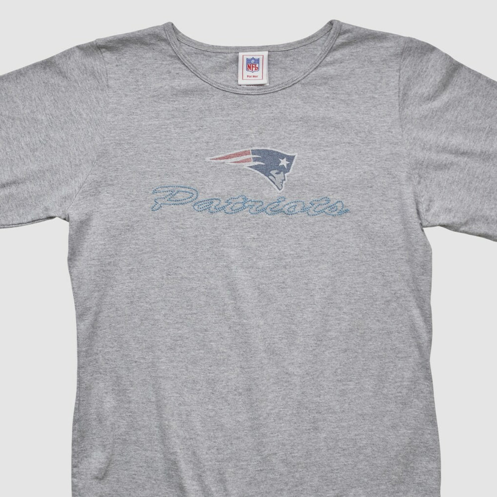 New England Patriots NFL 2000s Long Sleeve T-shirt - Heather Gray Vintage - Fanatics