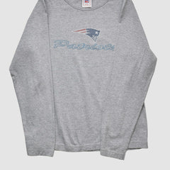 New England Patriots NFL 2000s Long Sleeve T-shirt - Heather Gray Vintage - Fanatics