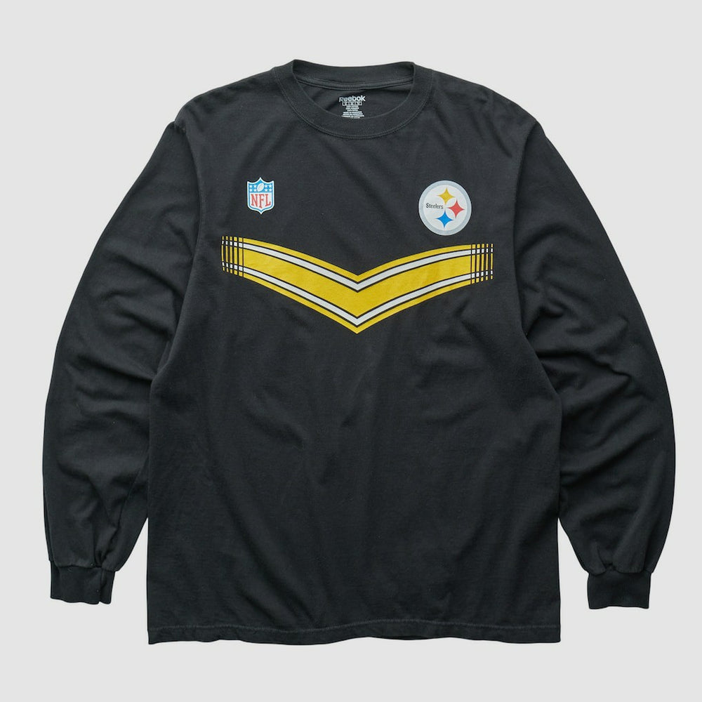 Pittsburgh Steelers Reebok 2000s Long Sleeve T-shirt - Black Vintage - Fanatics