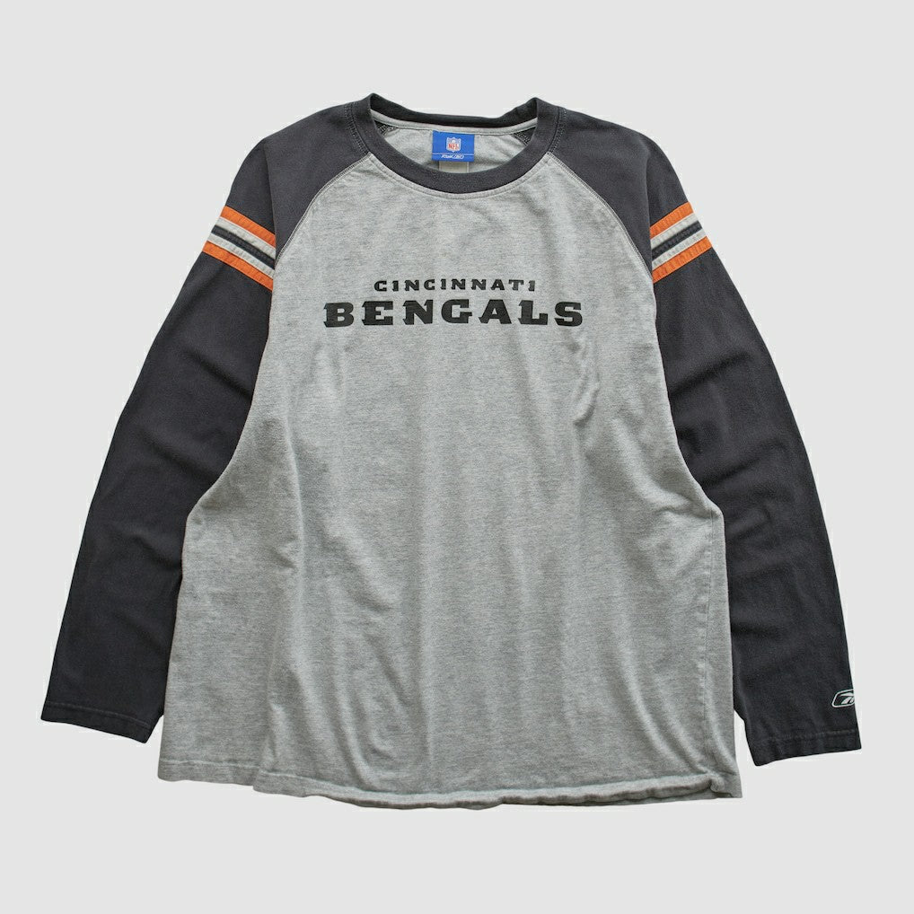 Cincinnati Bengals Reebok 2000s Long Sleeve T-shirt - Heather Gray Vintage - Fanatics