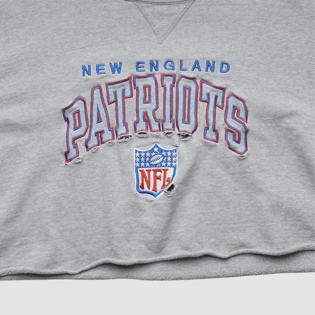 New England Patriots Champion 90s Pullover Sweatshirt - Heather Gray Vintage - Fanatics