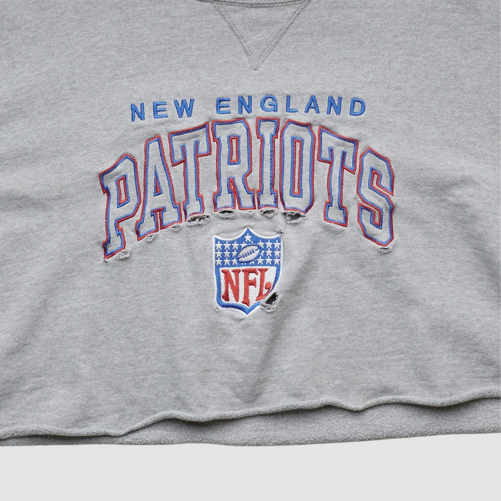 New England Patriots Champion 90s Pullover Sweatshirt - Heather Gray Vintage - Fanatics